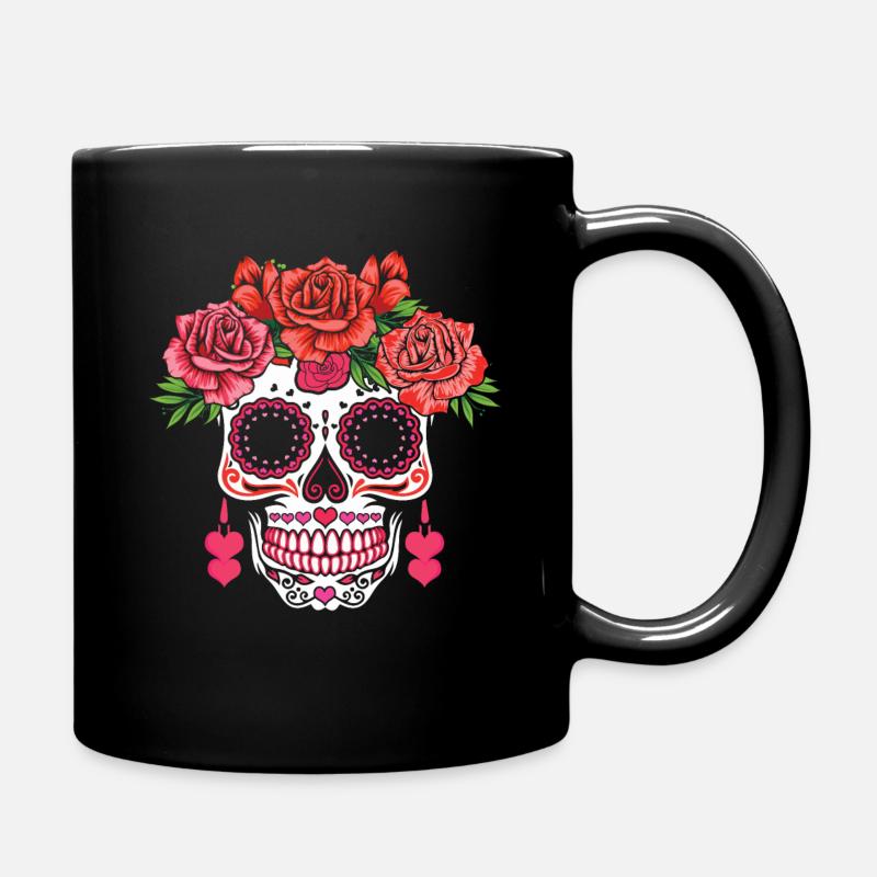 Saint-Valentin Sugar Bone Muertos Day Halloween - Mug uni - noir