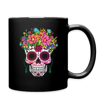 Sugar Bone Muertos coloré Halloween Valentines - Mug uni - noir - Droite