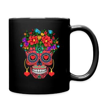 Saint-Valentin Red Sugar Bone Muertos Day Halloween - Mug uni - noir - Droite