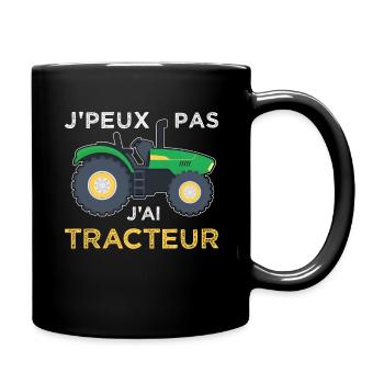 I Can't I Have A Tractor Farm Farmer - Full Colour Mug - black - Right