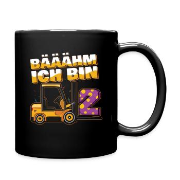 Age 2 Years Old Kids Forklift Fork Truck Lift - Full Colour Mug - black - Right