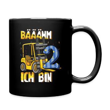 2 Years Old Kids Forklift Fork Truck Lift Truck - Full Colour Mug - black - Right