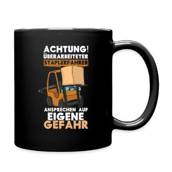 Danger Forklift Driver Operator Truck Forklift - Full Colour Mug - black - Right