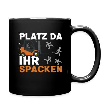 Space Funny Forklift Driver Quotes Operator Truck - Full Colour Mug - black - Right