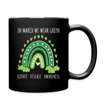 Rainbow March Wear Green Kidney Disease Awareness - Full Colour Mug - black - Right