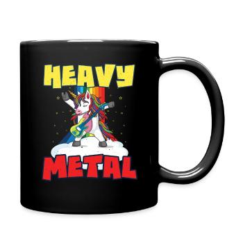 Rock Sign Guitare Licorne Arc-en-ciel Musique pour enfants - Mug uni - noir - Droite