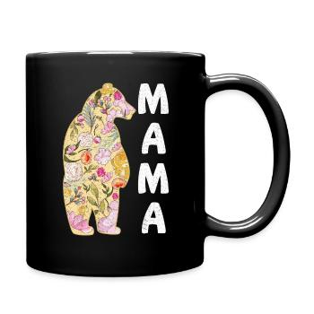 Bär Blumenblume Mama Beste Mama Glückliche Mütter Tag - Tasse einfarbig - Schwarz - Rechts