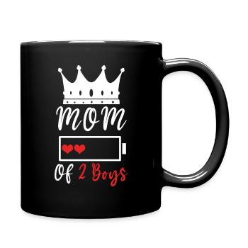 Funny Mom Quotes Mom Of Two Happy Mother's Day - Full Colour Mug - black - Right