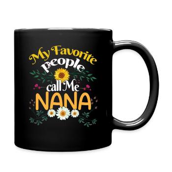 Favorite People Call Mom Grandmom Mother's Day - Full Colour Mug - black - Right
