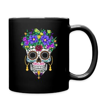 El Dia De Los Muertos Mardi Gras Costume Flower - Full Colour Mug - black - Right