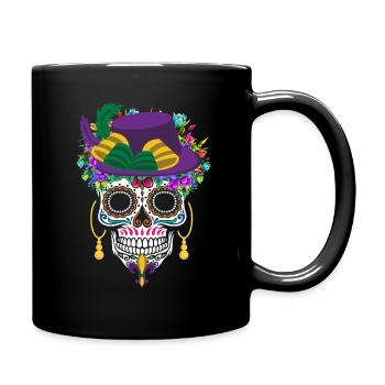 Mardi Gras Costume El Dia De Los Muertos Flower - Full Colour Mug - black - Right