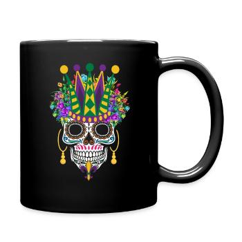 Dia De Los Muertos Mardi Gras Costume Flower Sugar - Full Colour Mug - black - Right