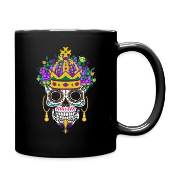 Mardi Gras Costume Flower Sugar Dia De Los Muertos - Full Colour Mug - black - Right