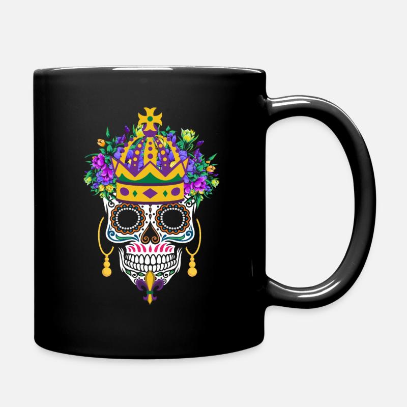 Mardi Gras Kostüm Blume Zucker Dia de los Muertos - Tasse einfarbig - Schwarz