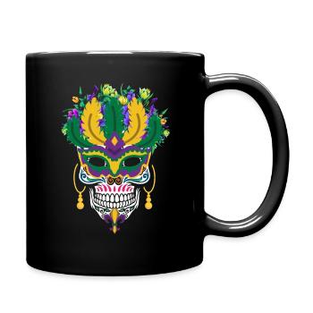 Dia De Los Muertos Mardi Gras Costume Flower Sugar - Full Colour Mug - black - Right