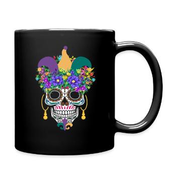 Mardi Gras Costume El Dia De Los Muertos Flower - Full Colour Mug - black - Right