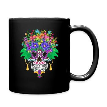 Mardi Gras Costume Flower Sugar Dia De Los Muertos - Full Colour Mug - black - Right