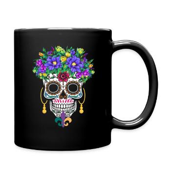 Mardi Gras Masque Fleur Sucre Dia de Los Muertos - Mug uni - noir - Droite