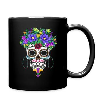 El Dia De Los Muertos Mardi Gras Costume Flower - Full Colour Mug - black - Right