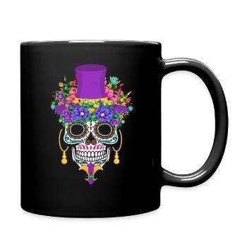 Mardi Gras Costume Dia De Los Muertos Flower Sugar - Full Colour Mug - black - Right