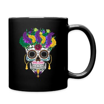 Mardi Gras Costume El Dia De Los Muertos Flower - Full Colour Mug - black - Right