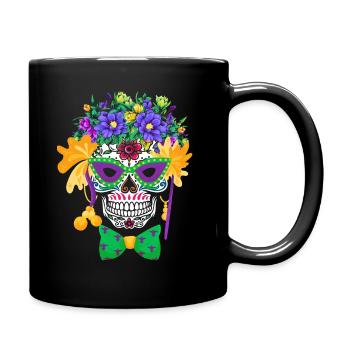 Mardi Gras Costume Flower Sugar Dia De Los Muertos - Full Colour Mug - black - Right