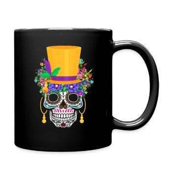 Mardi Gras Costume El Dia De Los Muertos Flower - Full Colour Mug - black - Right