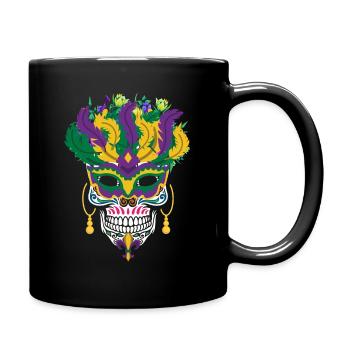 Mardi Gras Costume Dia De Los Muertos Flower Sugar - Full Colour Mug - black - Right