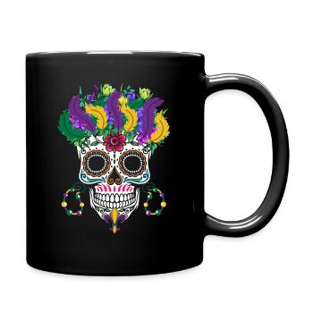 Mardi Gras Costume Flower Sugar Dia De Los Muertos - Full Colour Mug - black - Right