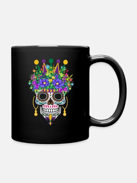 Mardi Gras Masque Fleur Sucre Dia de Los Muertos - Mug uni - noir