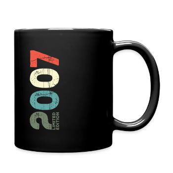 Seit 2007 Jahr 2007 Retro 2007 Jahrgang 2007 - Tasse einfarbig - Schwarz - Rechts