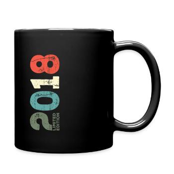 Seit 2018 Jahr 2018 Retro 2018 Jahrgang 2018 - Tasse einfarbig - Schwarz - Rechts