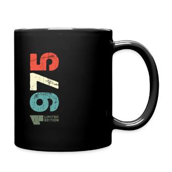Seit 1975 Jahr 1975 Retro 1975 Jahrgang 1975 - Tasse einfarbig - Schwarz - Rechts
