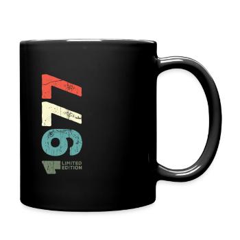 Seit 1977 Jahr 1977 Retro 1977 Jahrgang 1977 - Tasse einfarbig - Schwarz - Rechts