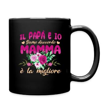 Mom Is Best Funny Quote Italian Mother's Day - Full Colour Mug - black - Right