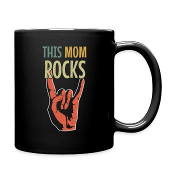 This Mom Rocks Vintage Happy Mother's Day - Full Colour Mug - black - Right