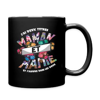 Two Titles Mom Grandmom French Mother's Day - Full Colour Mug - black - Right