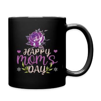 Rose Flower Floral Moms Day Happy Mother's Day - Full Colour Mug - black - Right