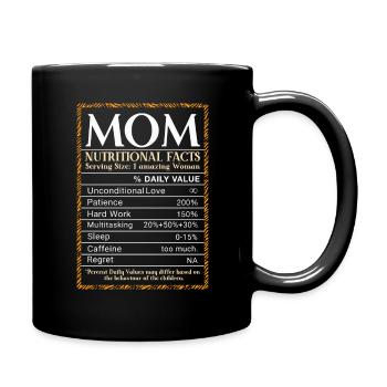 Funny Mom Facts Quotes Happy Mother's Day - Full Colour Mug - black - Right