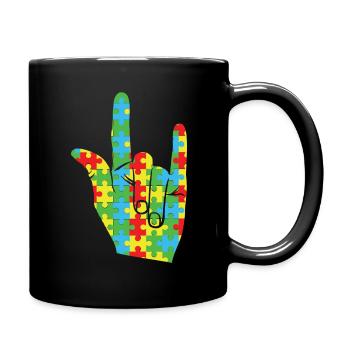 Rock Puzzle Sensibilisation spéciale à l’autisme - Mug uni - noir - Droite