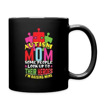 Autism Mom Mommy Puzzle Autism Awareness - Full Colour Mug - black - Right