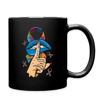 Do Not Judge Puzzle Autism Awareness - Full Colour Mug - black - Right