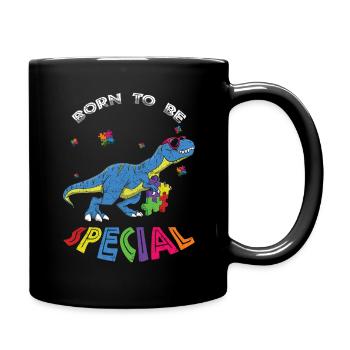Born Special Dinosaur Puzzle Autism Awareness - Mug uni - noir - Droite