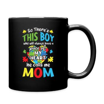 Un garçon m’appelle maman Puzzle Sensibilisation à l’autisme - Mug uni - noir - Droite
