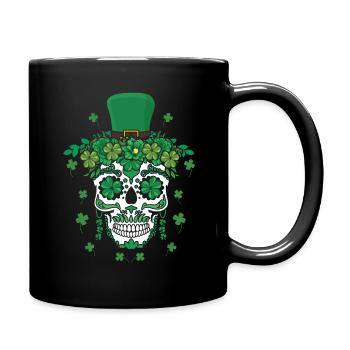 Dia de Los Muertos St Patty’s Day Fleur irlandaise - Mug uni - noir - Droite