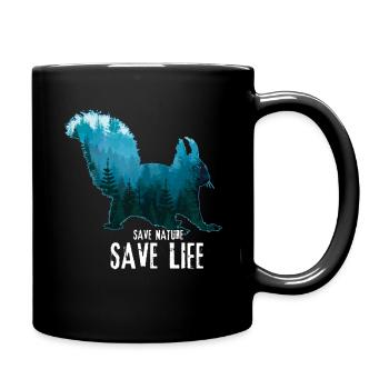 Eichhörnchen retten Natur Ozeane Tag der Erde - Tasse einfarbig - Schwarz - Rechts