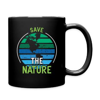 Globe Save Nature Oceans Day Earth Day - Full Colour Mug - black - Right