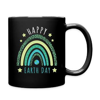 Rainbow Save Nature Oceans Day Earth Day - Full Colour Mug - black - Right