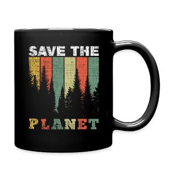 Retro Save Planet Save Nature Jour des océans Jour de la Terre - Mug uni - noir - Droite