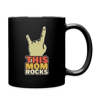 This Mom Rocks Retro Vintage Happy Mother's Day - Full Colour Mug - black - Right